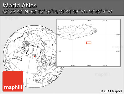 Blank Location Map of the Area around 62° 40' 59" N, 15° 13' 29" W