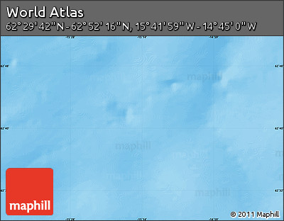 Physical Map of the Area around 62° 40' 59" N, 15° 13' 29" W