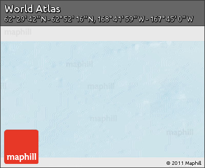Physical 3D Map of the Area around 62° 40' 59" N, 168° 13' 29" W