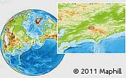 Physical Location Map of the area around 62° 40' 59" N, 169° 13' 29" E