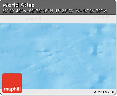 Physical 3D Map of the Area around 62° 40' 59" N, 16° 55' 29" W