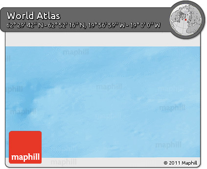 Physical 3D Map of the Area around 62° 40' 59" N, 19° 28' 30" W