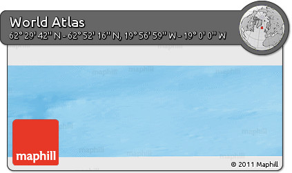 Physical Panoramic Map of the Area around 62° 40' 59" N, 19° 28' 30" W