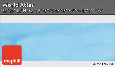 Physical Panoramic Map of the Area around 62° 40' 59" N, 19° 28' 30" W