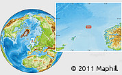 Physical Location Map of the area around 62° 40' 59" N, 1° 46' 29" E