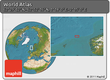 Satellite Location Map of the Area around 62° 40' 59" N, 1° 46' 29" E