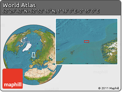 Satellite Location Map of the Area around 62° 40' 59" N, 1° 46' 29" E