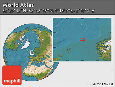 Satellite Location Map of the Area around 62° 40' 59" N, 1° 46' 29" E
