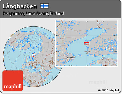 Gray Location Map of Långbacken