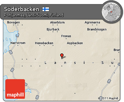 Shaded Relief Map of Söderbacken