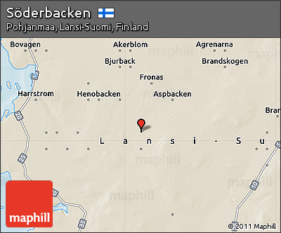 Shaded Relief Map of Söderbacken