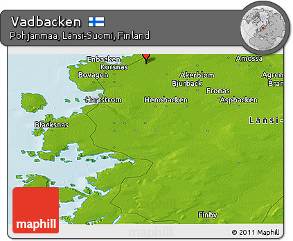 Physical Panoramic Map of Vadbacken