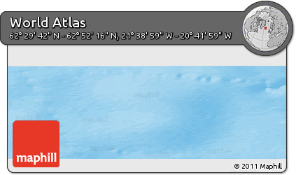 Shaded Relief Panoramic Map of the Area around 62° 40' 59" N, 21° 10' 29" W
