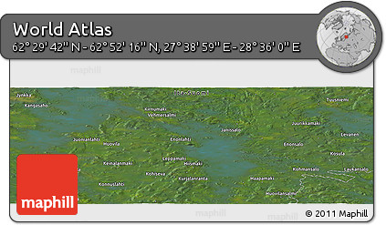 Satellite Panoramic Map of the Area around 62° 40' 59" N, 28° 7' 30" E