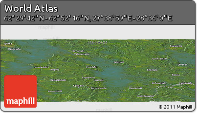 Satellite Panoramic Map of the Area around 62° 40' 59" N, 28° 7' 30" E