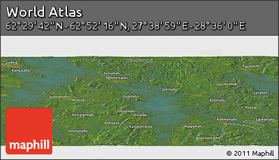 Satellite Panoramic Map of the Area around 62° 40' 59" N, 28° 7' 30" E