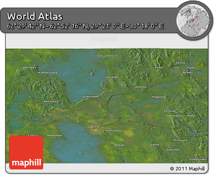 Satellite 3D Map of the Area around 62° 40' 59" N, 29° 49' 30" E