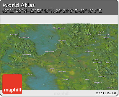 Satellite 3D Map of the Area around 62° 40' 59" N, 29° 49' 30" E