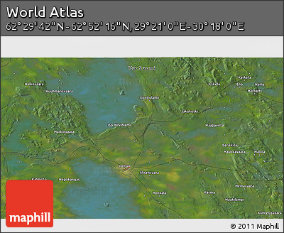 Satellite 3D Map of the Area around 62° 40' 59" N, 29° 49' 30" E