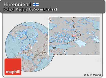 Gray Location Map of Hiirenniemi, hill shading
