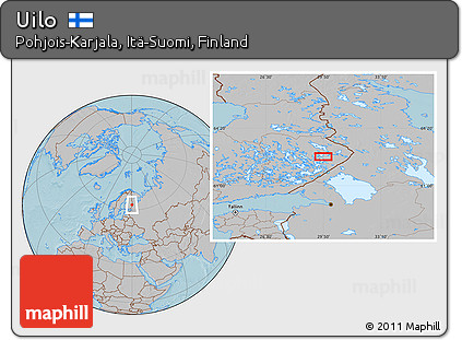 Gray Location Map of Uilo, hill shading