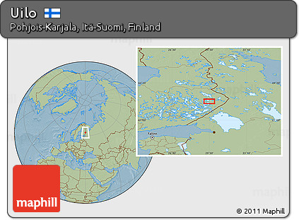 Savanna Style Location Map of Uilo, hill shading