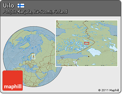 Savanna Style Location Map of Uilo, hill shading