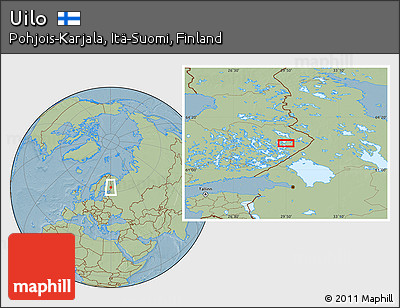 Savanna Style Location Map of Uilo, hill shading