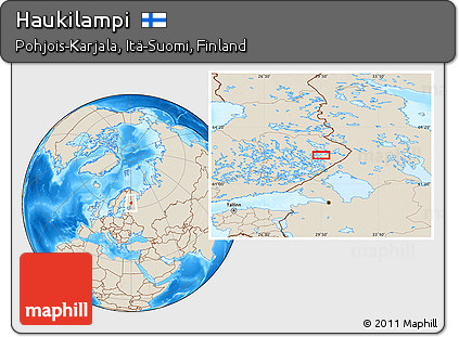 Shaded Relief Location Map of Haukilampi