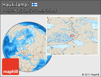 Shaded Relief Location Map of Haukilampi