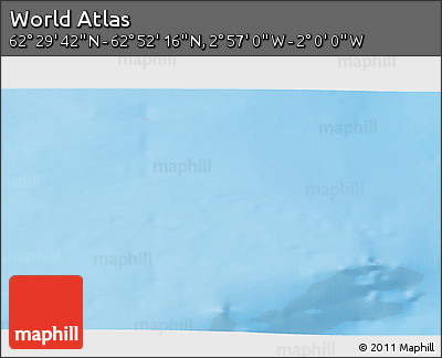Physical 3D Map of the Area around 62° 40' 59" N, 2° 28' 30" W