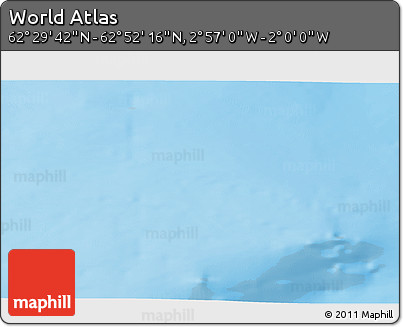 Physical 3D Map of the Area around 62° 40' 59" N, 2° 28' 30" W