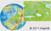 Physical Location Map of the area around 62° 40' 59" N, 30° 40' 29" E