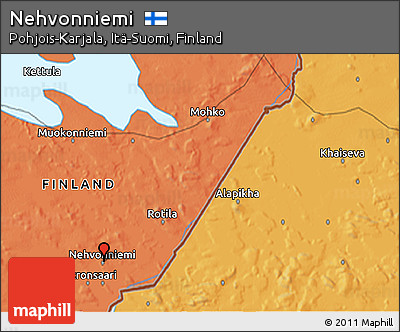 Political 3D Map of Nehvonniemi