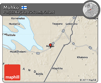 Shaded Relief Map of Möhkö
