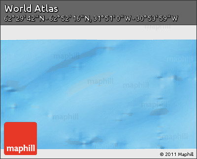 Physical 3D Map of the Area around 62° 40' 59" N, 31° 22' 30" W