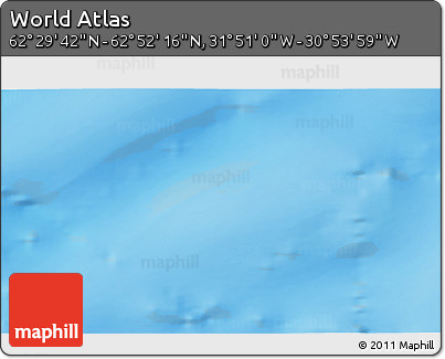 Physical 3D Map of the Area around 62° 40' 59" N, 31° 22' 30" W