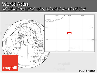 Blank Location Map of the Area around 62° 40' 59" N, 32° 13' 30" W