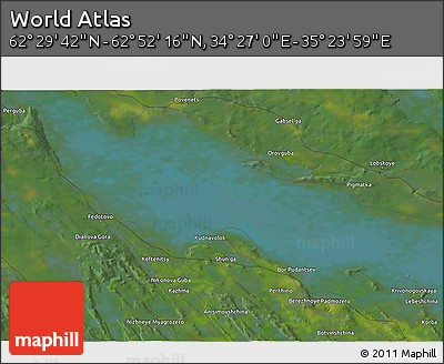 Satellite 3D Map of the Area around 62° 40' 59" N, 34° 55' 29" E