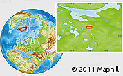 Physical Location Map of the area around 62° 40' 59" N, 38° 19' 30" E
