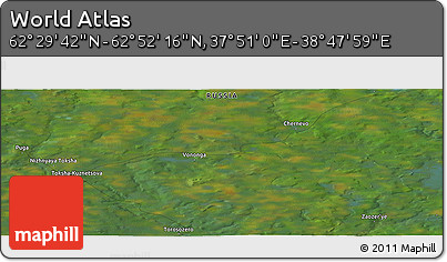 Satellite Panoramic Map of the Area around 62° 40' 59" N, 38° 19' 30" E