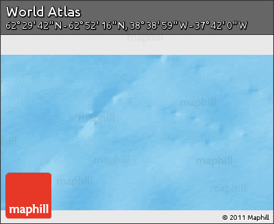Physical 3D Map of the Area around 62° 40' 59" N, 38° 10' 29" W