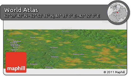 Satellite Panoramic Map of the Area around 62° 40' 59" N, 41° 43' 30" E