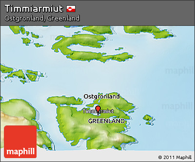 Physical 3D Map of Timmiarmiut