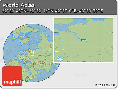 Savanna Style Location Map of the Area around 62° 40' 59" N, 43° 25' 29" E
