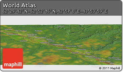 Satellite Panoramic Map of the Area around 62° 40' 59" N, 43° 25' 29" E
