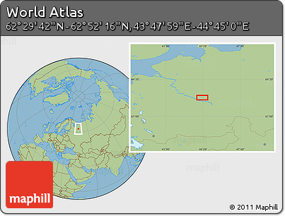 Savanna Style Location Map of the Area around 62° 40' 59" N, 44° 16' 29" E