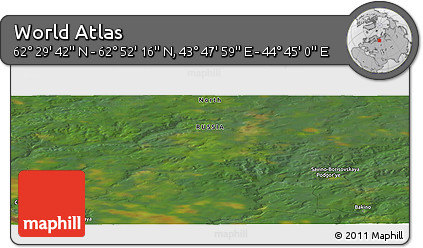 Satellite Panoramic Map of the Area around 62° 40' 59" N, 44° 16' 29" E