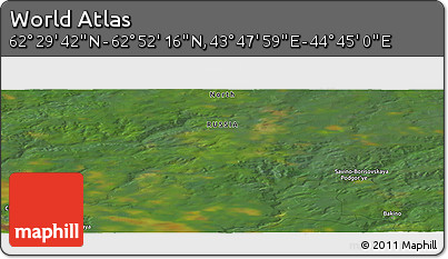 Satellite Panoramic Map of the Area around 62° 40' 59" N, 44° 16' 29" E