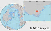 Gray Location Map of the area around 62° 40' 59" N, 44° 7' 30" W